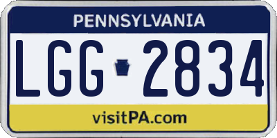 PA license plate LGG2834