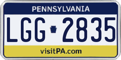 PA license plate LGG2835