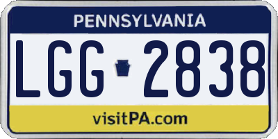 PA license plate LGG2838