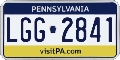 PA license plate LGG2841