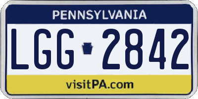 PA license plate LGG2842