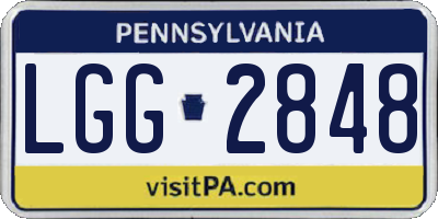 PA license plate LGG2848