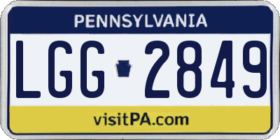 PA license plate LGG2849