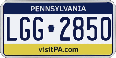 PA license plate LGG2850