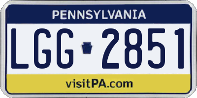 PA license plate LGG2851