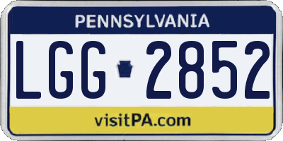 PA license plate LGG2852