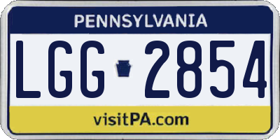 PA license plate LGG2854