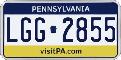 PA license plate LGG2855