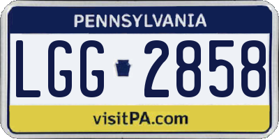 PA license plate LGG2858
