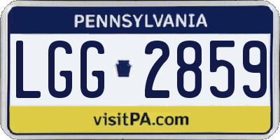 PA license plate LGG2859