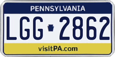 PA license plate LGG2862