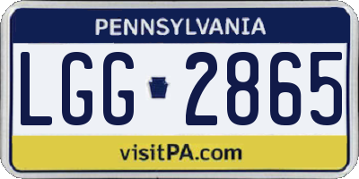 PA license plate LGG2865