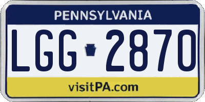 PA license plate LGG2870