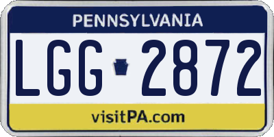 PA license plate LGG2872