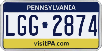 PA license plate LGG2874