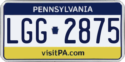 PA license plate LGG2875