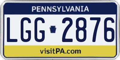 PA license plate LGG2876