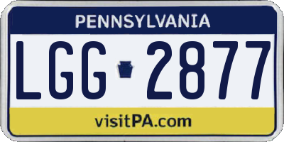 PA license plate LGG2877