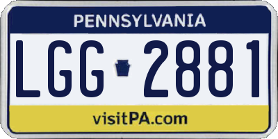 PA license plate LGG2881