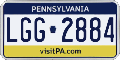 PA license plate LGG2884