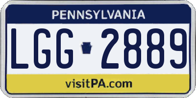 PA license plate LGG2889