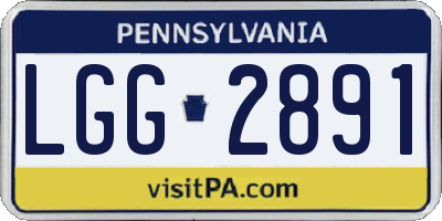 PA license plate LGG2891