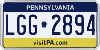 PA license plate LGG2894