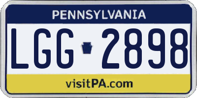 PA license plate LGG2898