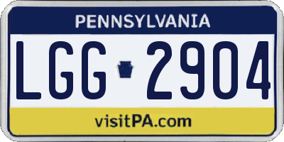 PA license plate LGG2904