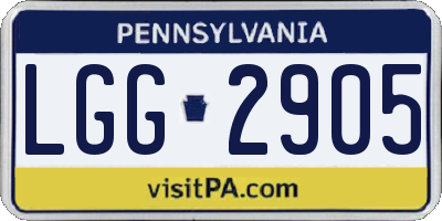PA license plate LGG2905