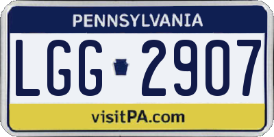 PA license plate LGG2907