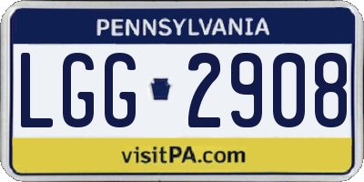PA license plate LGG2908