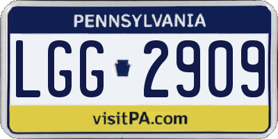 PA license plate LGG2909