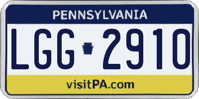 PA license plate LGG2910