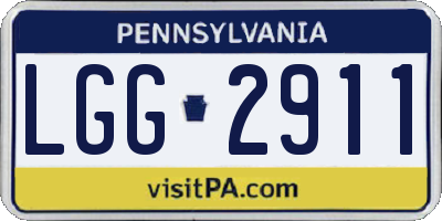 PA license plate LGG2911