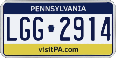 PA license plate LGG2914