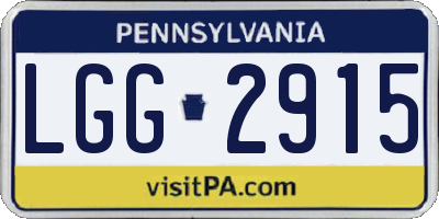PA license plate LGG2915