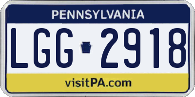 PA license plate LGG2918