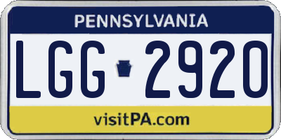PA license plate LGG2920