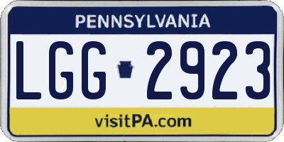 PA license plate LGG2923