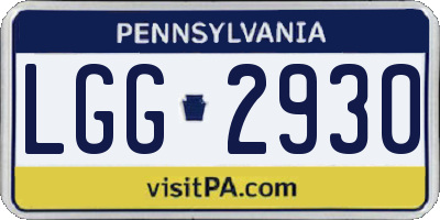 PA license plate LGG2930