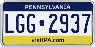 PA license plate LGG2937