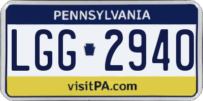 PA license plate LGG2940