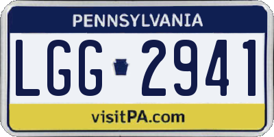 PA license plate LGG2941