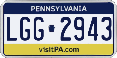 PA license plate LGG2943