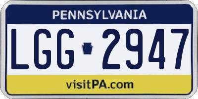 PA license plate LGG2947