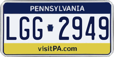 PA license plate LGG2949