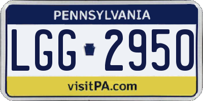 PA license plate LGG2950