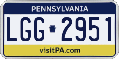 PA license plate LGG2951