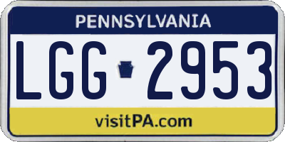 PA license plate LGG2953